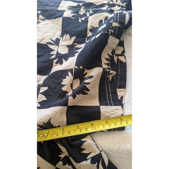 Urban Outfitters XXL Black & Cream Block Pattern Swim Trunks with Nesh Liner - Picture 3 of 6